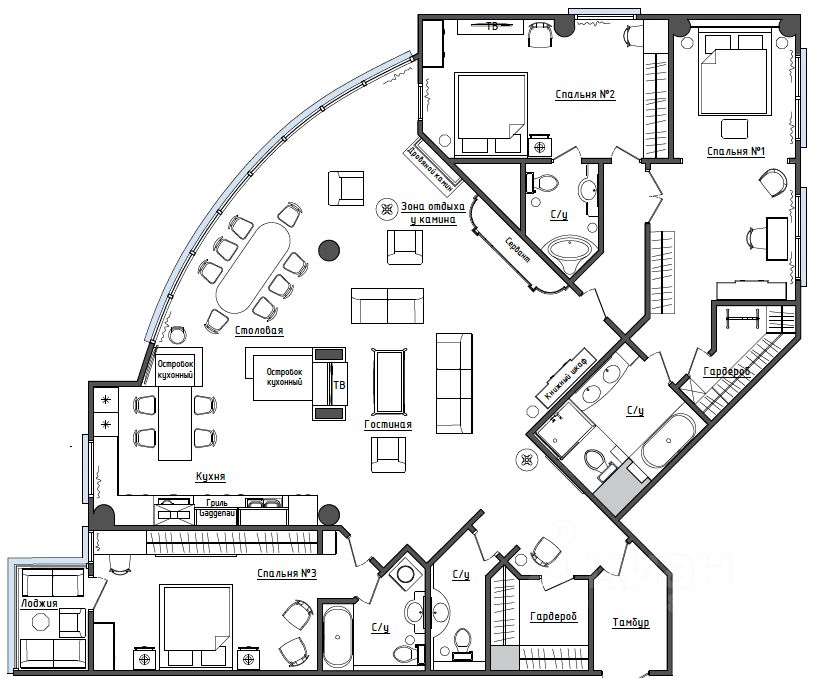 5-комнатная квартира, 230 м² — фото 2