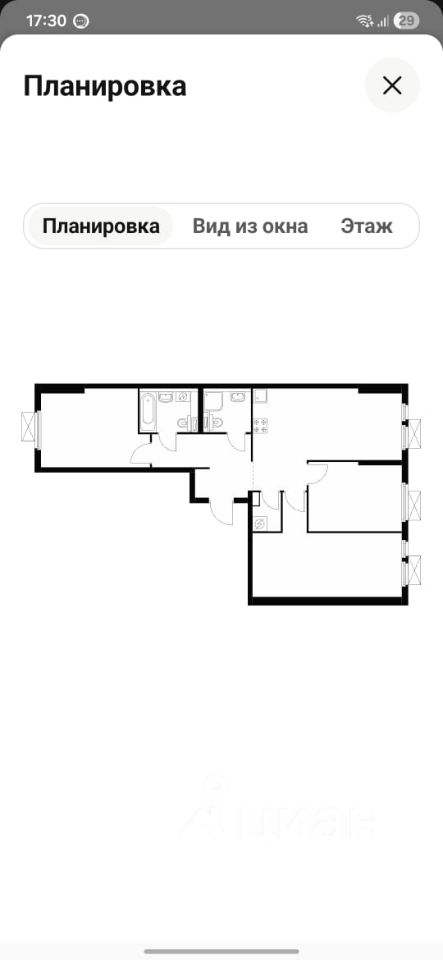 3-комнатная квартира, 80 м² — фото 1