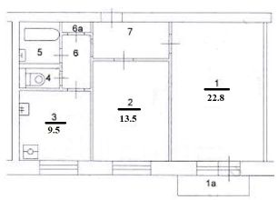 2-комн.кв., 58 м², этаж 7