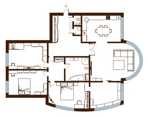 4-комн., 135,3 м², 9/22 этаж