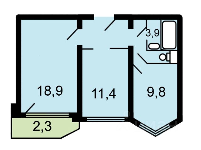 2-комн., 51,4 м², 12/17 этаж