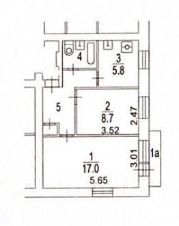 2-комн.кв., 41 м², этаж 4