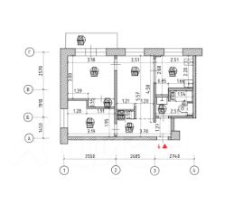 3-комн.кв., 44 м², этаж 2