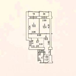 2-комн.кв., 57 м², этаж 11