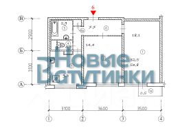 2-комн.кв., 54 м², этаж 8