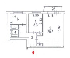 2-комн.кв., 45 м², этаж 7