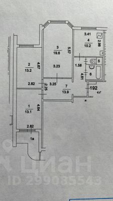 3-комн.кв., 76 м², этаж 17