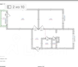2-комн.кв., 58 м², этаж 6