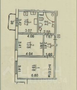 2-комн.кв., 58 м², этаж 14