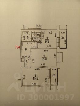2-комн.кв., 57 м², этаж 15