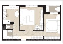 2-комн.кв., 55 м², этаж 6
