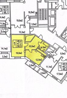 2-комн.кв., 51 м², этаж 18