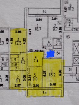 3-комн.кв., 66 м², этаж 11