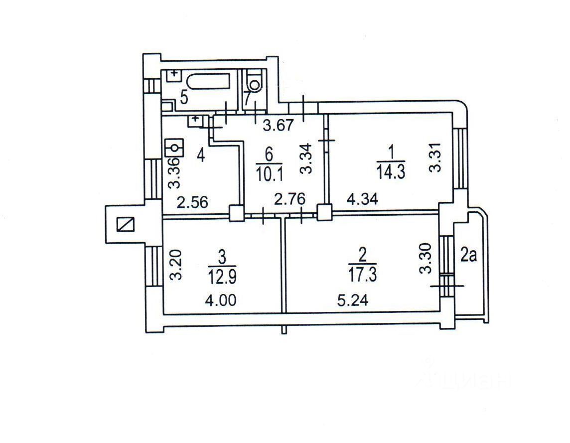 Продается3-комн.квартира,67м²