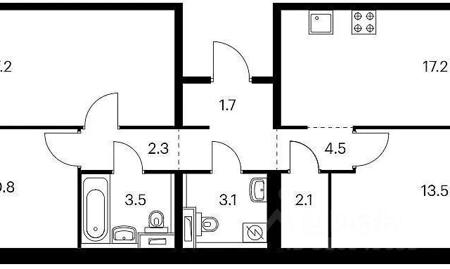 3-комн., 88 м², 11/15 этаж