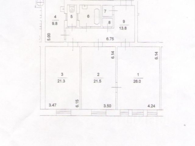 3-комн., 101,3 м², 5/9 этаж