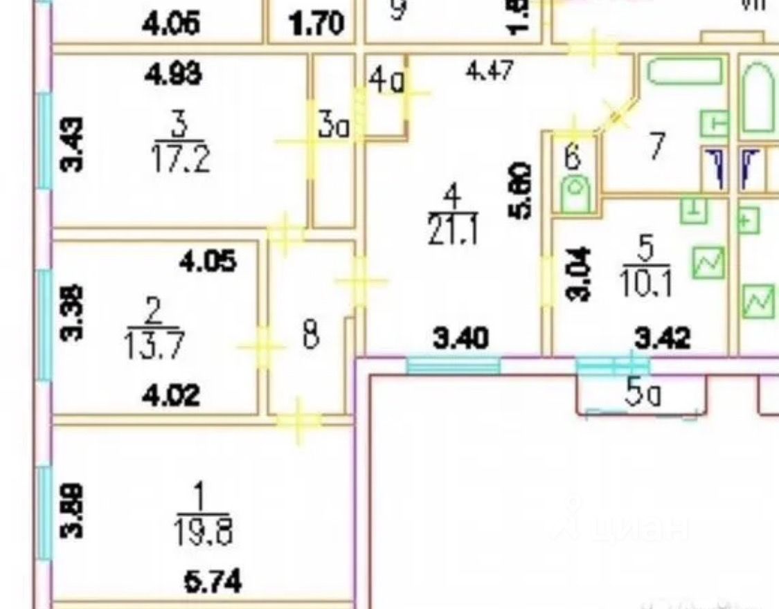 4-комнатная квартира, 96,9 м² — фото 7