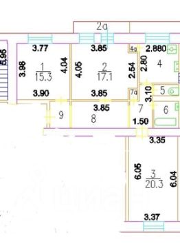 3-комн.кв., 79 м², этаж 8