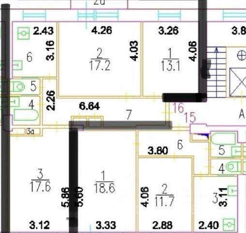 3-комн., 71 м², 5/8 этаж