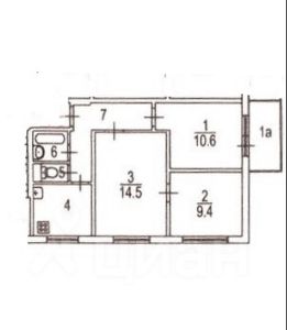 3-комн.кв., 65 м², этаж 9
