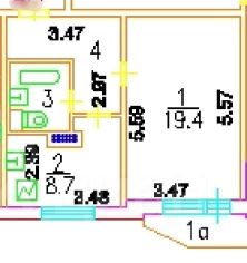 1-комн.кв., 39 м², этаж 10