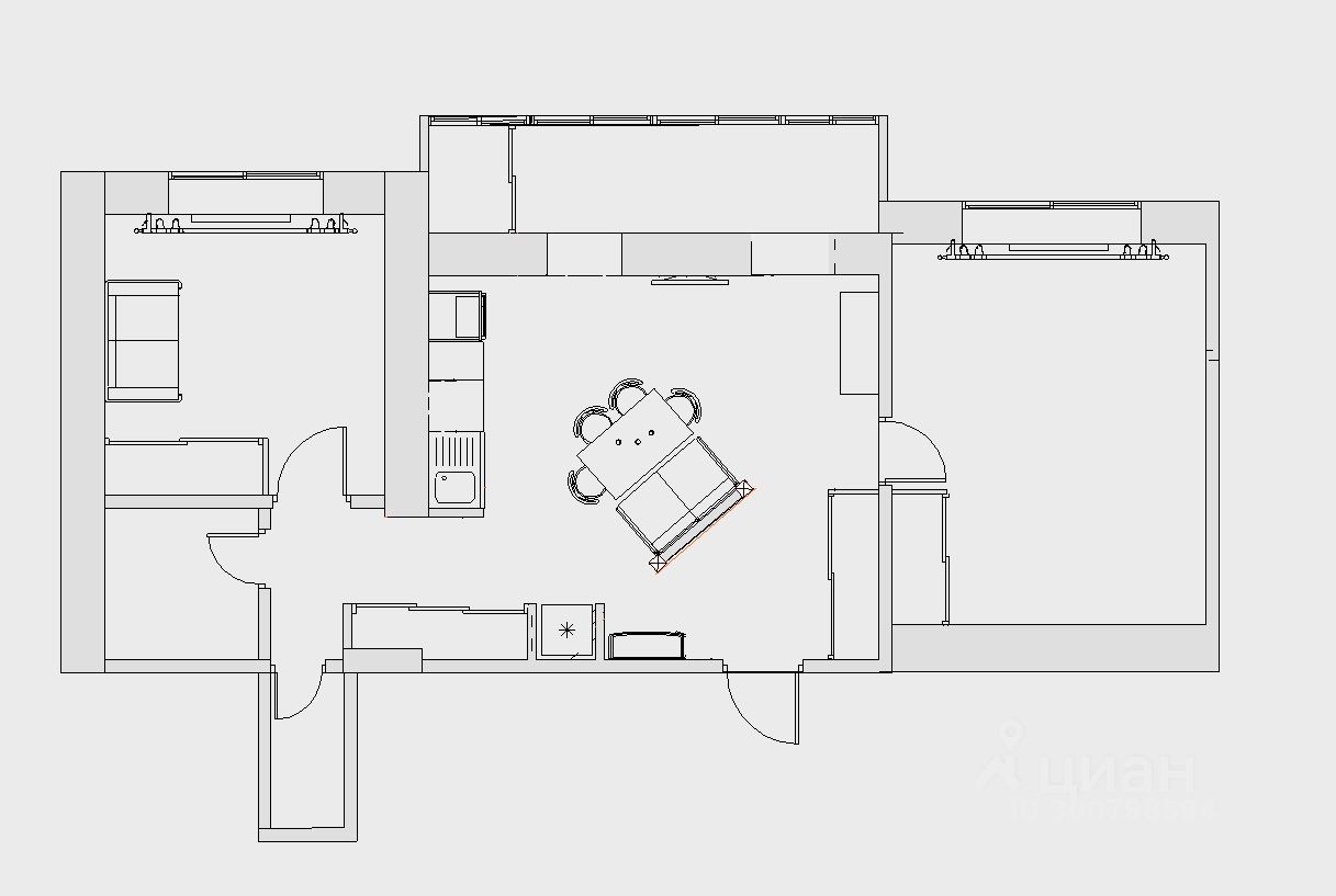 2-комнатная квартира, 63 м² — фото 4