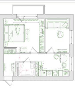 2-комн.кв., 39 м², этаж 9