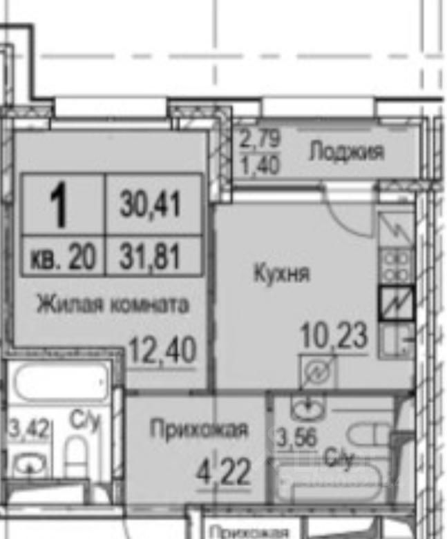 Продается1-комн.квартира,31,81м²