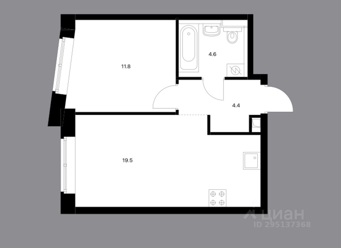 Продаю двухкомнатную квартиру 40.3м² Сельскохозяйственная ул., 39 ...