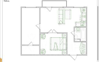 2-комн.кв., 44 м², этаж 4