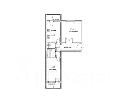 2-комн.кв., 59 м², этаж 6