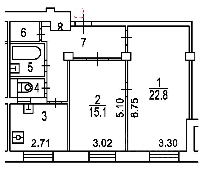 Продается2-комн.квартира,61,3м²