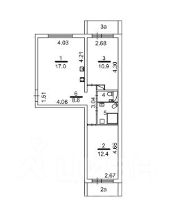 2-комн.кв., 56 м², этаж 12