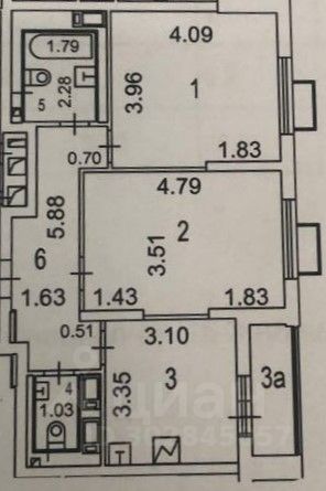 2-комн., 57,7 м², 22/24 этаж