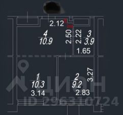 2-комн.кв., 36 м², этаж 12