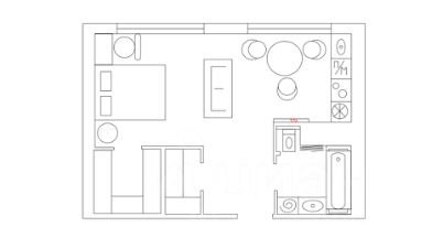 1-комн.кв., 38 м², этаж 17