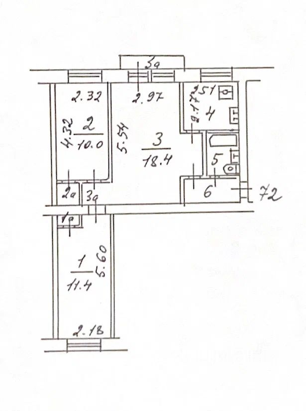 Продается3-комн.квартира,54,5м²