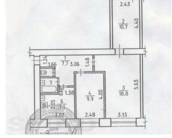 3-комн., 63,1 м², 9/12 этаж