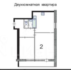 2-комн.кв., 54 м², этаж 10