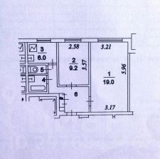 2-комн.кв., 45 м², этаж 4