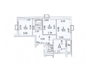 3-комн.кв., 71 м², этаж 2