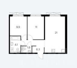 3-комн.кв., 54 м², этаж 11