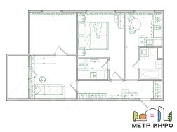 3-комн.кв., 53 м², этаж 3
