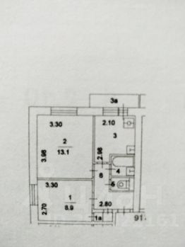 2-комн.кв., 39 м², этаж 12