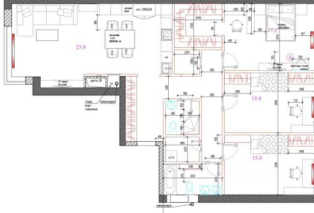 4-комн., 118,8 м², 6/30 этаж