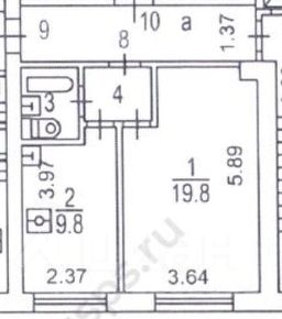 1-комн.кв., 35 м², этаж 1