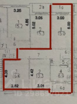 3-комн.кв., 66 м², этаж 9