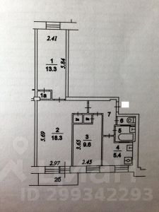 3-комн.кв., 57 м², этаж 9