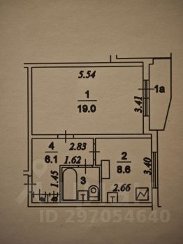 1-комн.кв., 38 м², этаж 5