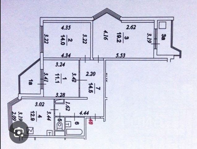 3-комн., 75,6 м², 4/12 этаж